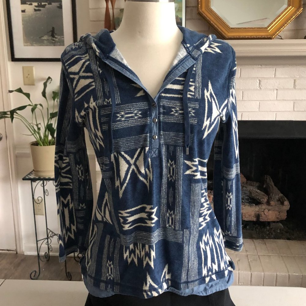 Ralph Lauren Blue Aztec Hoodie M